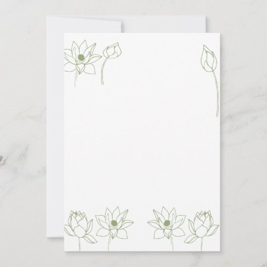 ロータスフローラ結婚式招待状 招待状 (裏面)