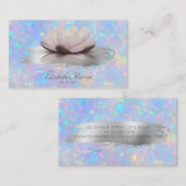 ロータスブモダンラシ筆跡ホログラフィックオパール 名刺 (正面/裏面)