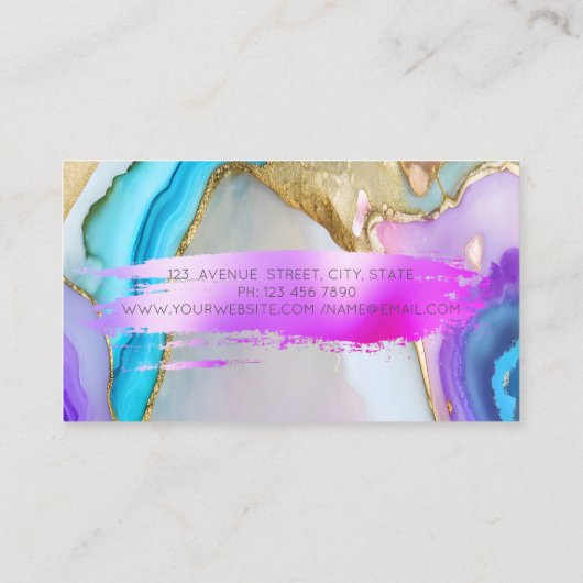 ロータスブラシストロークマーブルオパール 名刺 (裏面)