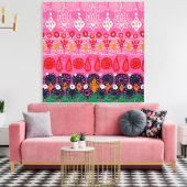 ロータスブロックピンク キャンバスプリント (インサイチュ (リビング))