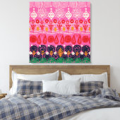 ロータスブロックピンク キャンバスプリント (インサイチュ (寝室))