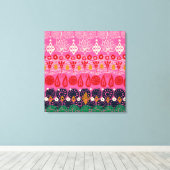 ロータスブロックピンク キャンバスプリント (インサイチュ (ウッドフロア))