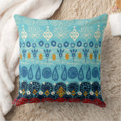 ロータスブロック青 クッション (ブランケット)