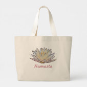 ロータスブロッサム《植物》スイレンフラワーパステルフローラ ラージトートバッグ (裏面)