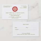 ロータスホリスティック自然健康アポイントメントカード 予約カード (正面/裏面)