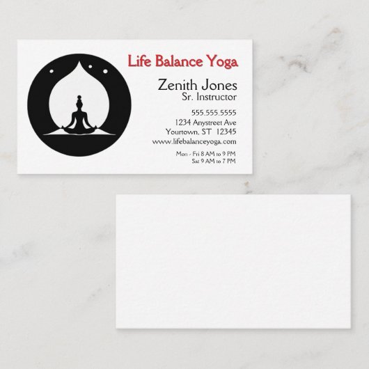 ロータスポジションアンドフレームヨガインストラクター 名刺 (正面/裏面)