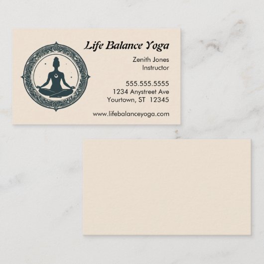 ロータスポジションインマンダラヨガ先生 名刺 (正面/裏面)