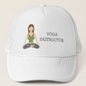 ロータスポーズのヨガウーマンとヨガインストラクター文字 キャップ (正面)