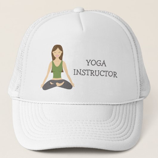 ロータスポーズのヨガウーマンとヨガインストラクター文字 キャップ (正面)