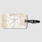 ロータスマンダラとグリッタースターズモノグラム ラゲッジタグ (正面横)