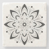 ロータスマンダラデザインサンドストーンコースター ストーンコースター (正面)