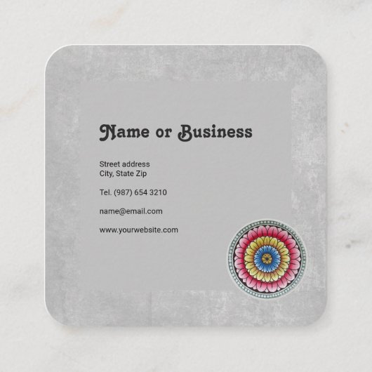 ロータスマンダラビジネスカード スクエア名刺 (裏面)