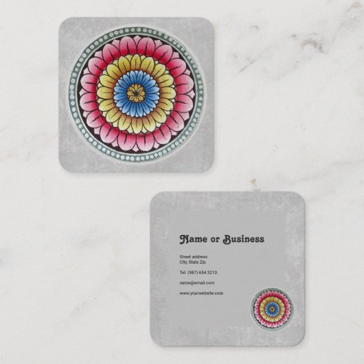 ロータスマンダラビジネスカード スクエア名刺 (正面/裏面)