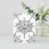 ロータスマンダラフローラルパタン大人彩色 ポストカード (スタンド正面)