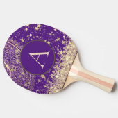 ロータスマンダラモノグラム金ゴールドスターズグリッター 卓球ラケット (横)