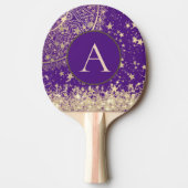 ロータスマンダラモノグラム金ゴールドスターズグリッター 卓球ラケット (正面)