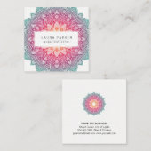 ロータスマンダラヨガインストラクター瞑想ホリスティック スクエア名刺 (正面/裏面)