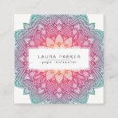 ロータスマンダラヨガインストラクター瞑想ホリスティック スクエア名刺 (正面)