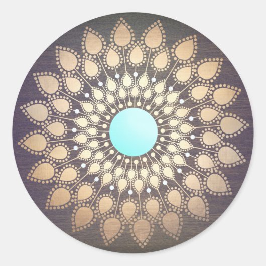 ロータスマンダラロゴホリスティックサロンとスパウッド ラウンドシール (正面)