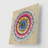 ロータスマンダラ時計 スクエア壁時計 (傾斜)