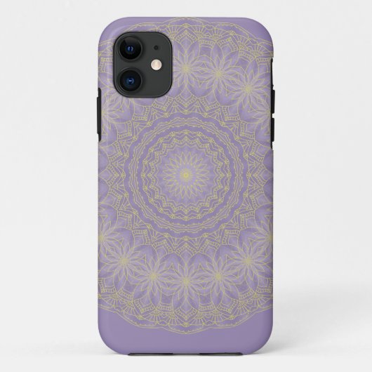 ロータスマンダラ薄紫と金ゴールド Case-Mate iPhoneケース (裏面)