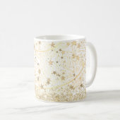 ロータスマンダラ金ゴールドスターグリッター パーソナライズされた コーヒーマグカップ (正面右)