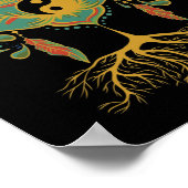 ロータスマンダラ陰陽聖幾何学スピリチュアル ポスター (角)