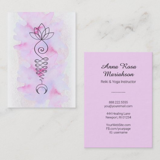 *~*ロータスムーンエナジーヒーラーヨガニルヴァーナ霊気 名刺 (正面/裏面)
