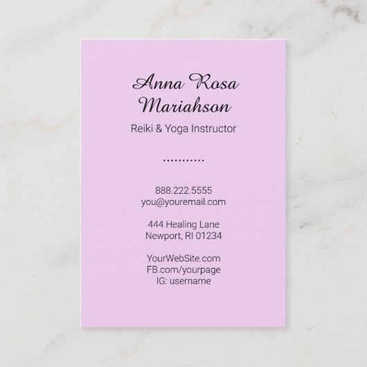 *~*ロータスムーンエナジーヒーラーヨガニルヴァーナ霊気 名刺 (裏面)