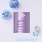 ロータスメイクアップ美しいサロンラッシュフライヤーグレーパープル チラシ (シングル)