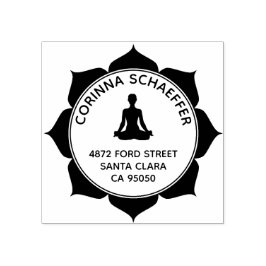 ロータスメディテーションラウンド差出人住所ラバースタンプ ラバースタンプ