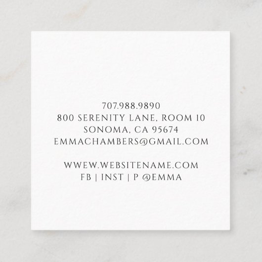 ロータスメディテーション先生 スクエア名刺 (裏面)