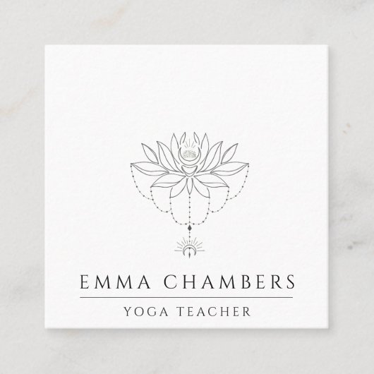 ロータスメディテーション先生 スクエア名刺 (正面)