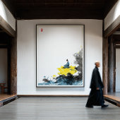 ロータスメディテーション禅アートミニマリストプリント ポスター