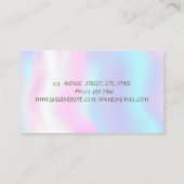 ロータスモダングリッター紙吹雪ホログラフィック 名刺 (裏面)