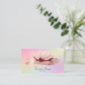 ロータスモダンバラ金ゴールドブラシストロークホログラフィック 名刺 (スタンド正面)