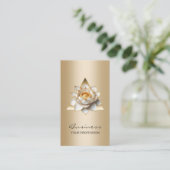 ロータスモダンフラワーエレガント金ゴールドサロンとスパ 名刺 (スタンド正面)