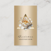 ロータスモダンフラワーエレガント金ゴールドサロンとスパ 名刺 (正面)