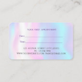 ロータスモダンホログラフィ虹色アポイントメント 予約カード (裏面)