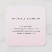 ロータスヨガインストラクターエレガント赤面ピンク スクエア名刺 (裏面)