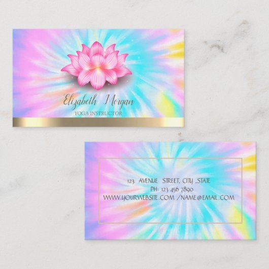 ロータスヨガインストラクター絞り染め 名刺 (正面/裏面)