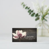 ロータスヨガ瞑想禅ヴィンテージウッド 名刺 (スタンド正面)