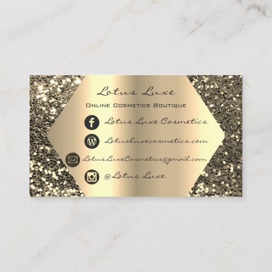 ロータスラックスメイクアップ眉毛まぶし金ゴールドソーシャルメディア 名刺 (裏面)
