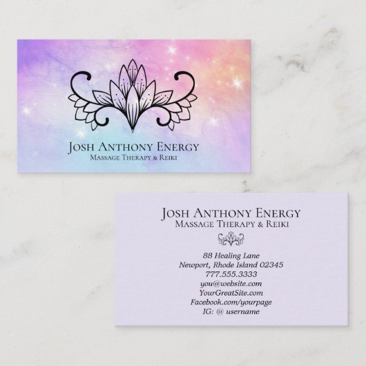 *~*ロータスラベンダーピーチ星雲銀河系宇宙 名刺 (正面/裏面)