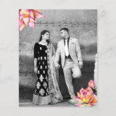 ロータスランタンインディアン結婚式の日付招待状を保存 (裏面)