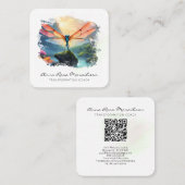 *~*ロータスリリカラフル抽象芸術トンフライQR スクエア名刺 (正面/裏面)