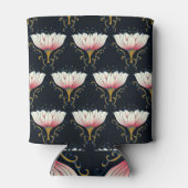 ロータス壁紙ピンク中国のスタイル 缶クーラー (裏面)