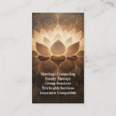 ロータス白熱［赤熱］光を放つカウンセリングセラピー心理療法 名刺 (裏面)