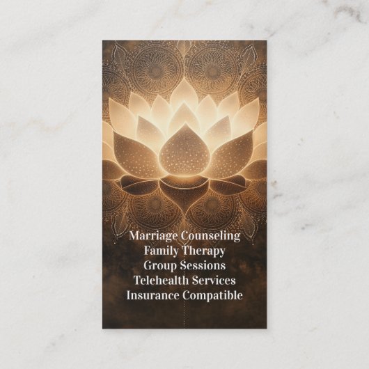 ロータス白熱［赤熱］光を放つカウンセリングセラピー心理療法 名刺 (裏面)