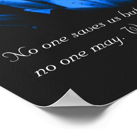 ロータス白熱［赤熱］光を放つフラワーブッダ感動的引用文 ポスター (角)